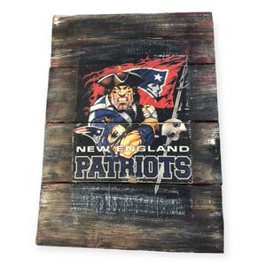 New England Patriots Wood Sign Custom Made Wooden Go Pats Flag Sign
